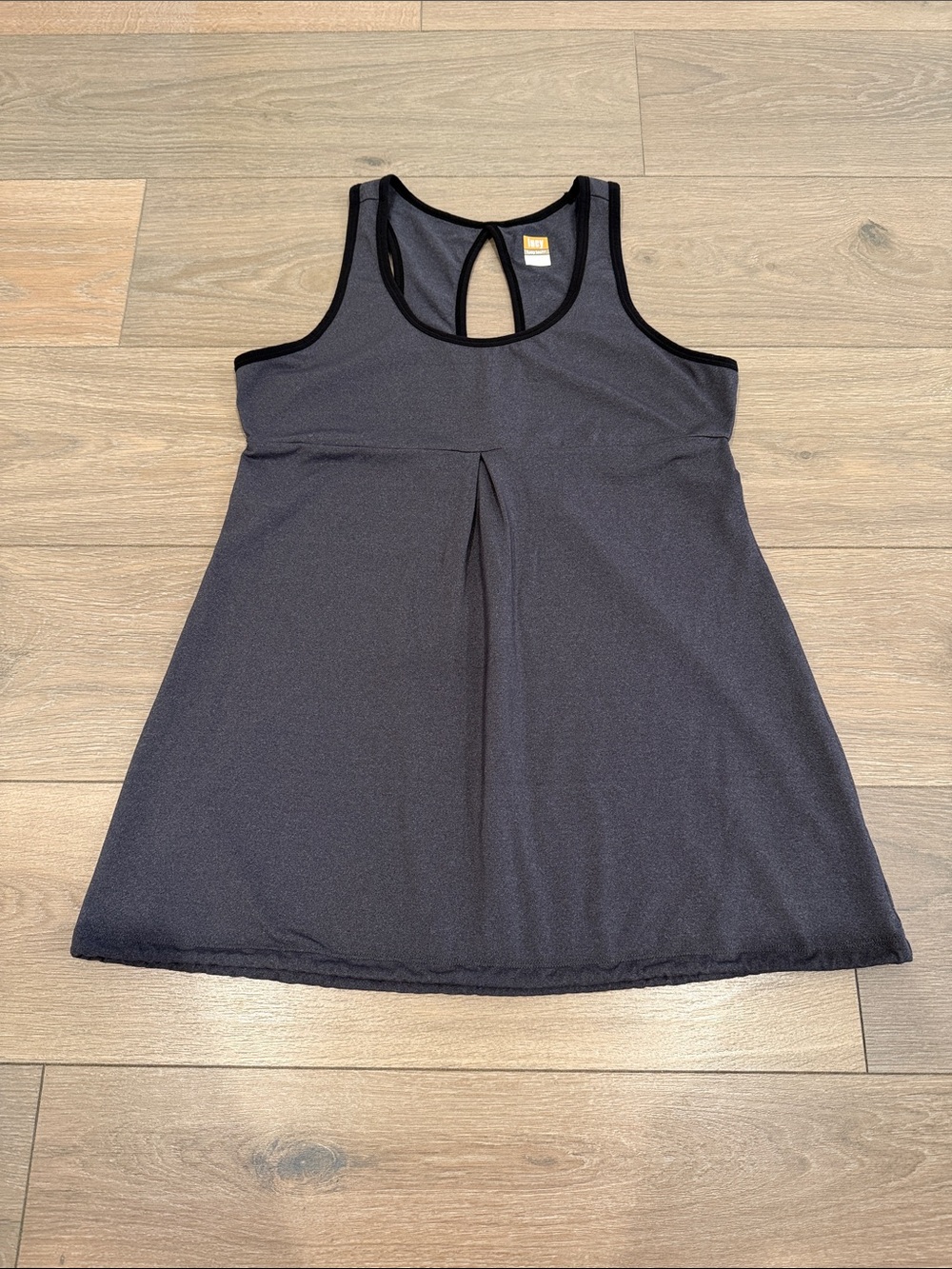 LUCY‎ Gray Black Active Yoga Keyhole Back Workout Gym Barre Tank Top Size Large